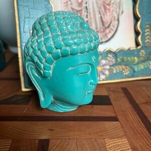 Turquoise Buddha Head Sculpture